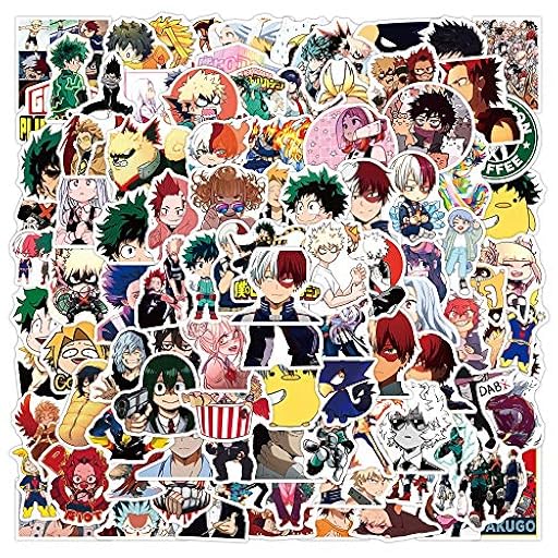 Paquete de pegatinas de My Hero Academia 100 unidades, calcomanías de vinilo de anime para botellas de agua, portátil, monopatín, regalo para adultos, niños y adolescentes | Ya disponible en tu tienda friki favorita! En mundofriki.es!