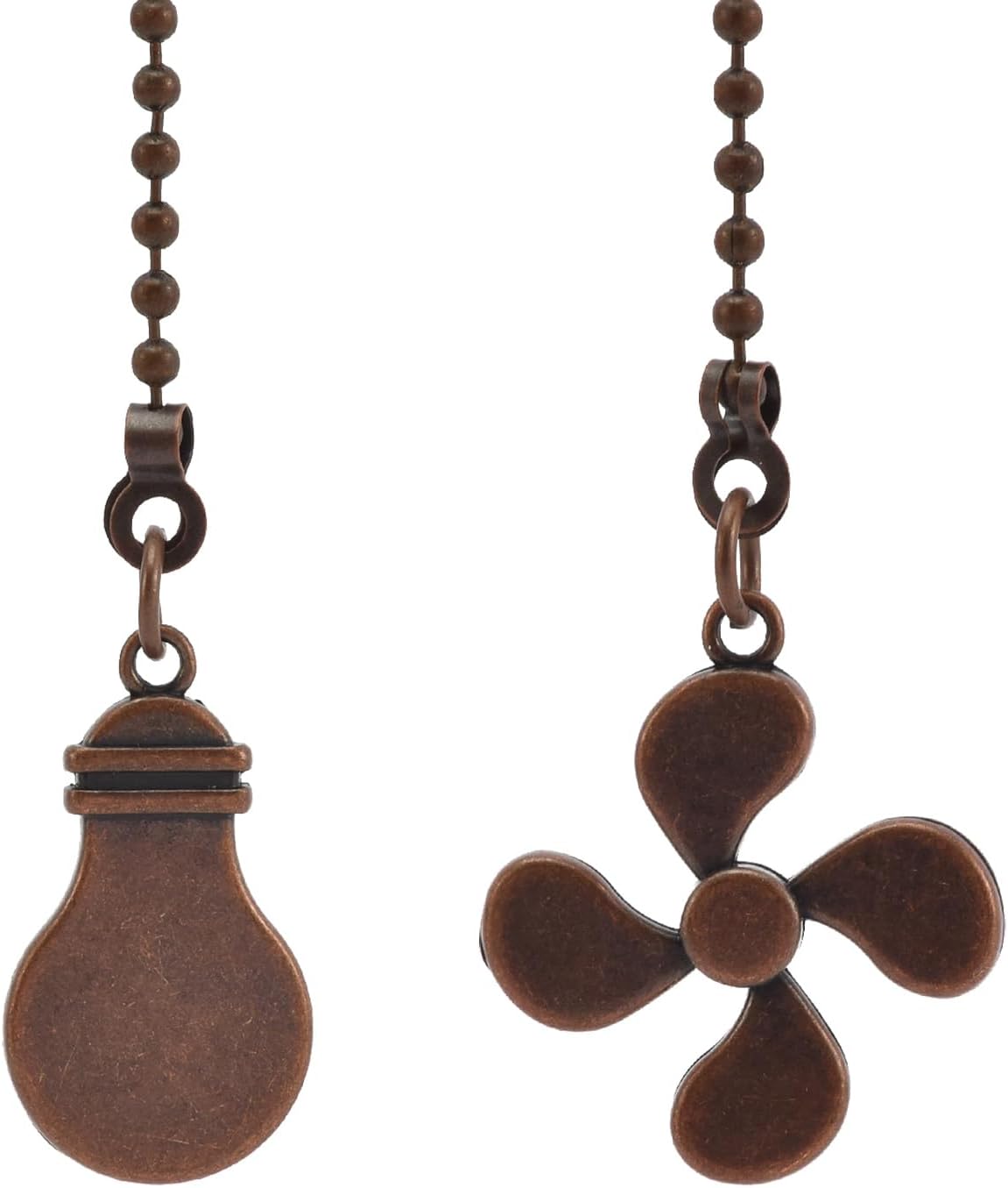 Adjustable Ceiling Fan Pull Chain Detachable Links (6-26 Inches), For Indoor，Outdoor Fans Red Bronze
