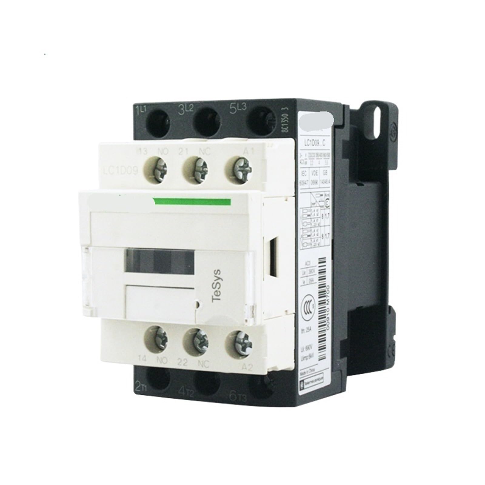 HUUOQIWY D 3-ploe Contactors-Motor Control Category AC-3 LC1D09**C AC24V-380V 9A 50/60HZ 1Pcs(LC1D09B7C 24V)