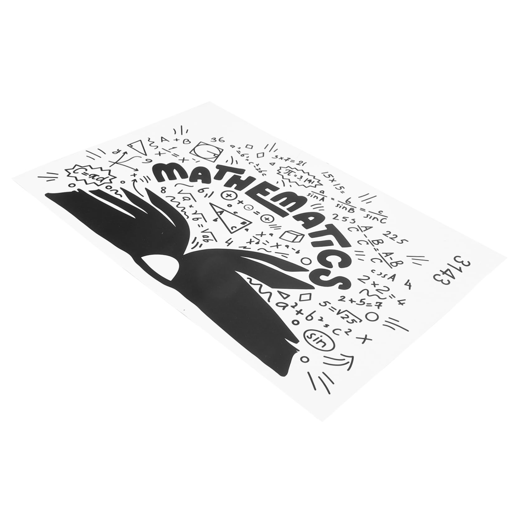 Operitacx 4 Fogli Adesivo per pareti equazioni matematiche adesivi da parete adesivi muro adornare adesivo da parete decalcomanie da parete Adesivo numerico Decorazione matematica pvc