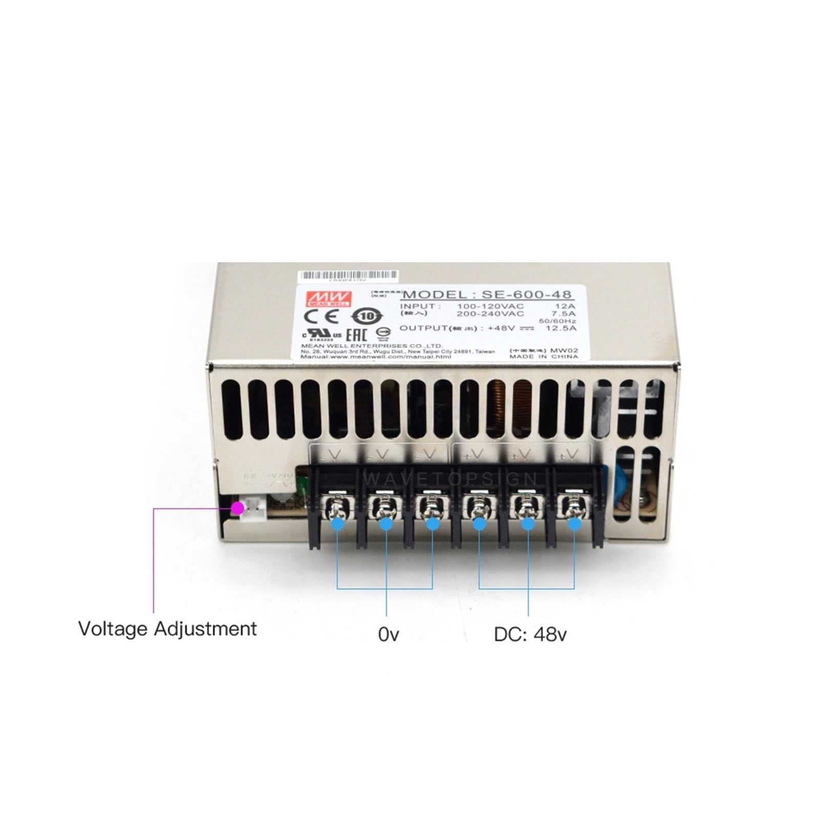 Se-600w Alimentatore switching ad alta potenza 600w 12v 50a 24v 25a 48v 12,5a(SE-600-24V 25A)
