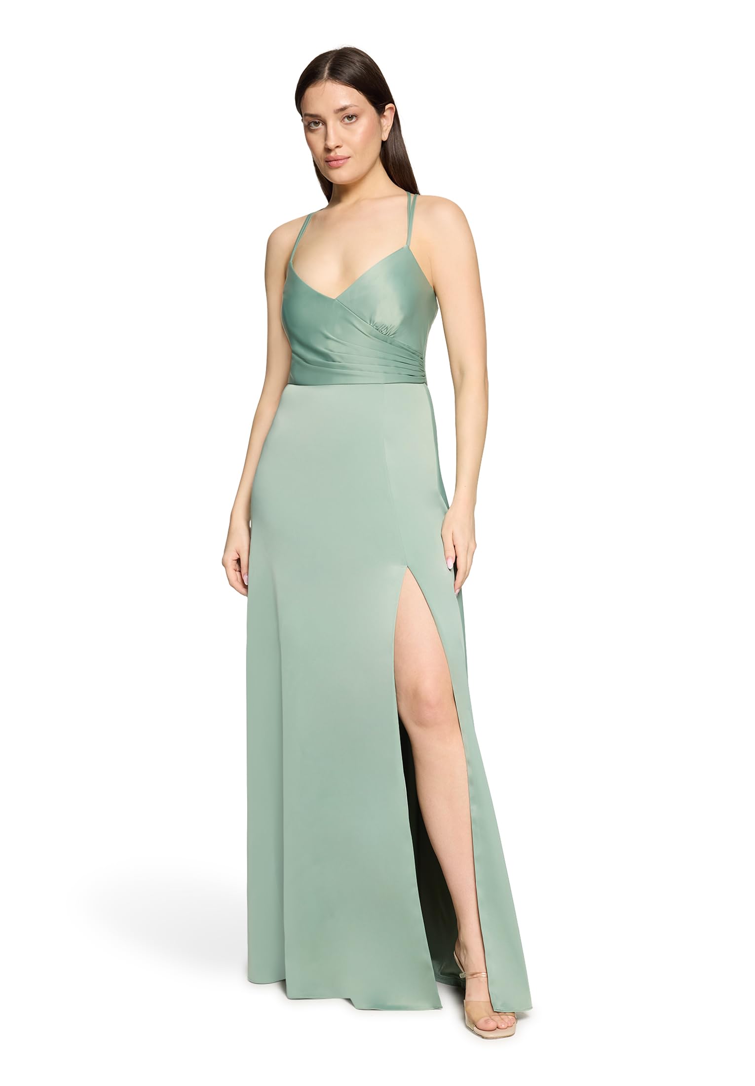 Vera Mont Damen Abendkleid mit V-Ausschnitt