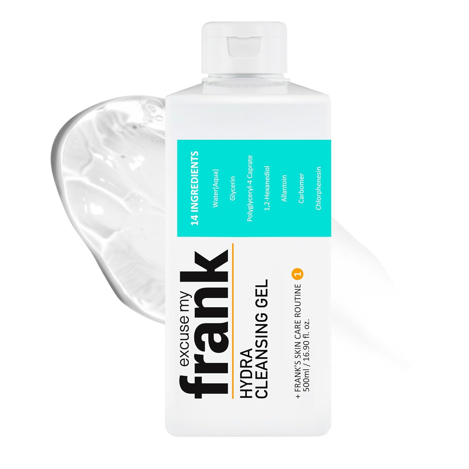 Excuse My Frank Hydra Cleansing Gel – Hydrating Facial Cleanser for Men & Women, Korean Skincare, Daily Face Wash for Sensitive Skin, Vegan & Cruelty-Free (1 Pack)