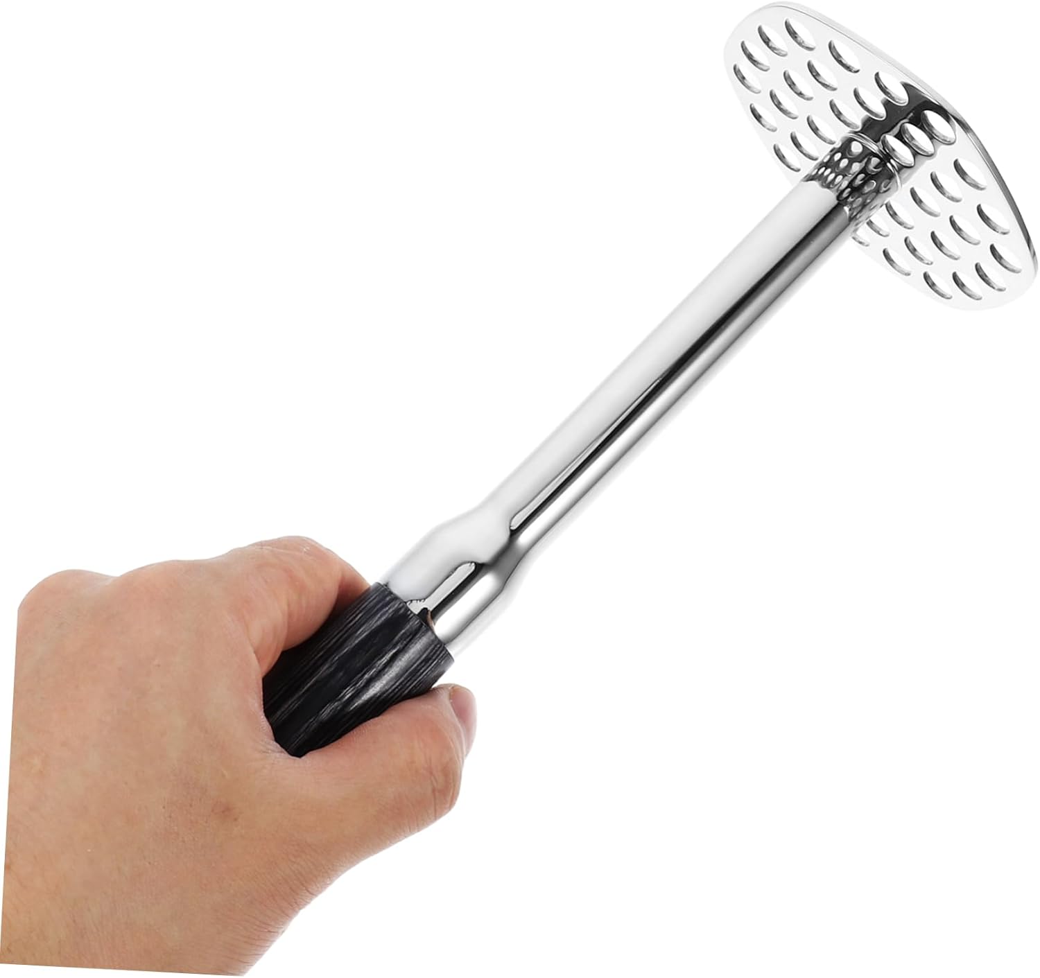 PRETYZOOM Stainless Steel Long Handle Potato Masher for Effortless Mashing Versatile Kitchen Tool for Vegetables and Fruits for Home and Restaurant Use