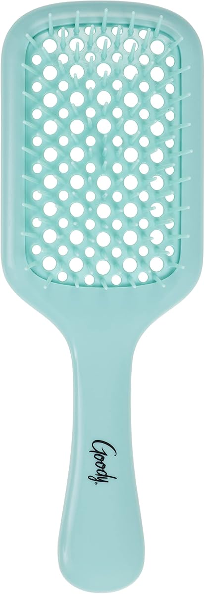 Cepillo de paleta con ventilación Planet Goody Ocean Rescue, color verde azulado, desenredante sin ouchless con cerdas flexibles, ayuda a acelerar el secado, uso como cepillo para desenredar o peinar, todo tipo de cabello