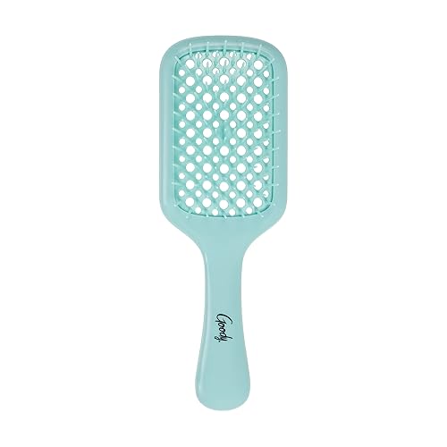 Planet Goody Ocean Rescue - Cepillo de paleta ventilado, verde azulado, desenredante Ouchless con cerdas flexibles, ayuda a acelerar el secado, uso