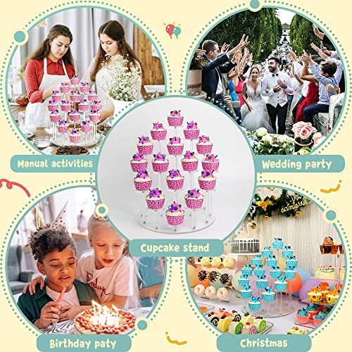 Acrylic Cupcake Stands For 16 Cupcakes - Display Stand, Cupcake Holder Dessert Stand Pastry Serving Platter Display For Party Wedding Birthday Holidays Christmas #TOP5