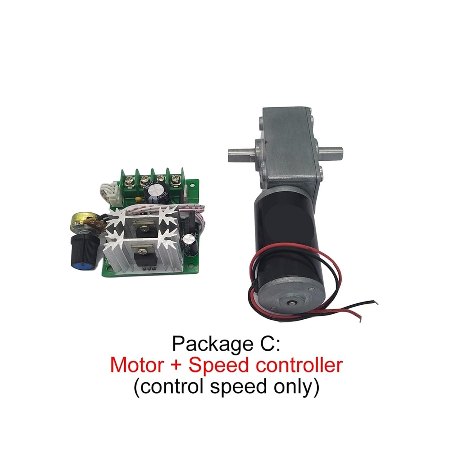 A58SW31ZYS DC Worm Gear Motor 12-24V Double Shaft Reducer Self Locking Gerabox Reversible Micro Motor 5rpm Customized(Package A,12V 470rpm)