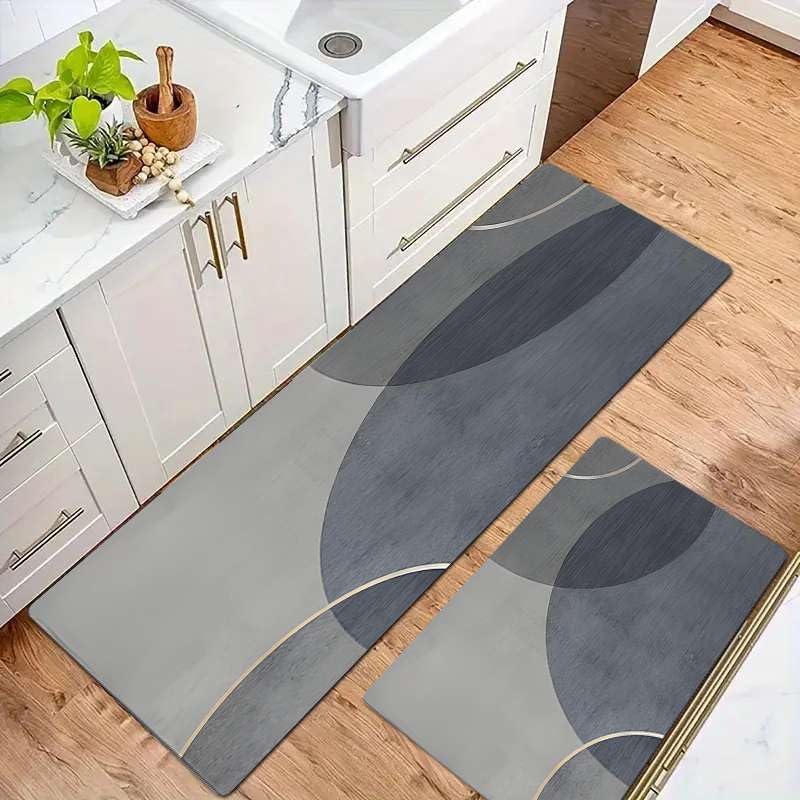 Rubber Kitchen Mats Set of 2 Kitchen Anti-Fatigue Floor Mat Non-Slip Long Water Absorbent Runner Floor Mat Carpets Large Size Mat for Kitchen Floor (Design-10)-image-29