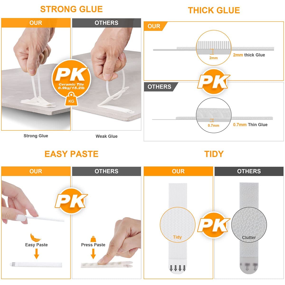 Lot De 10 Accroche Tableau Sans Percer,Fixation Tableau Sans Percer