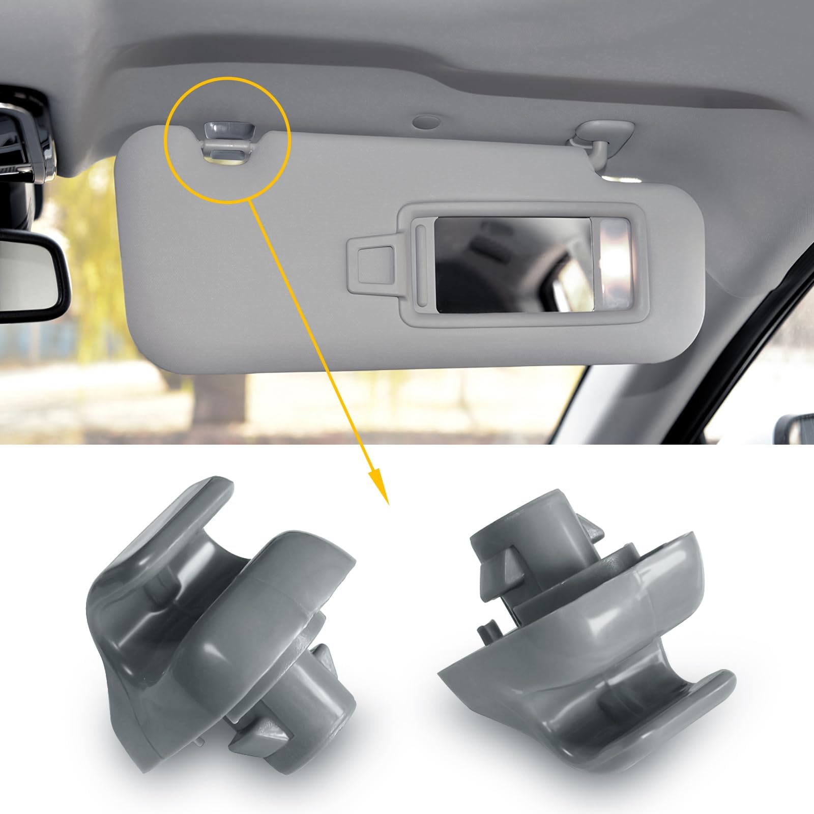 Sun Visor Clip 2 Pack, Compatible with Selected Honda Accord, Civic, CR-V, Element, Replacement for 88217-S01-A01ZA,