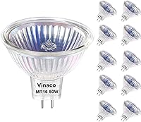 Vista 11 de Vinaco Bombilla halógena MR16 de 50 W, 3 bombillas halógenas GU5.3 de alto rendimiento regulables de 12 V, luz MR16 GU5.3 con larga vida útil 2800 K