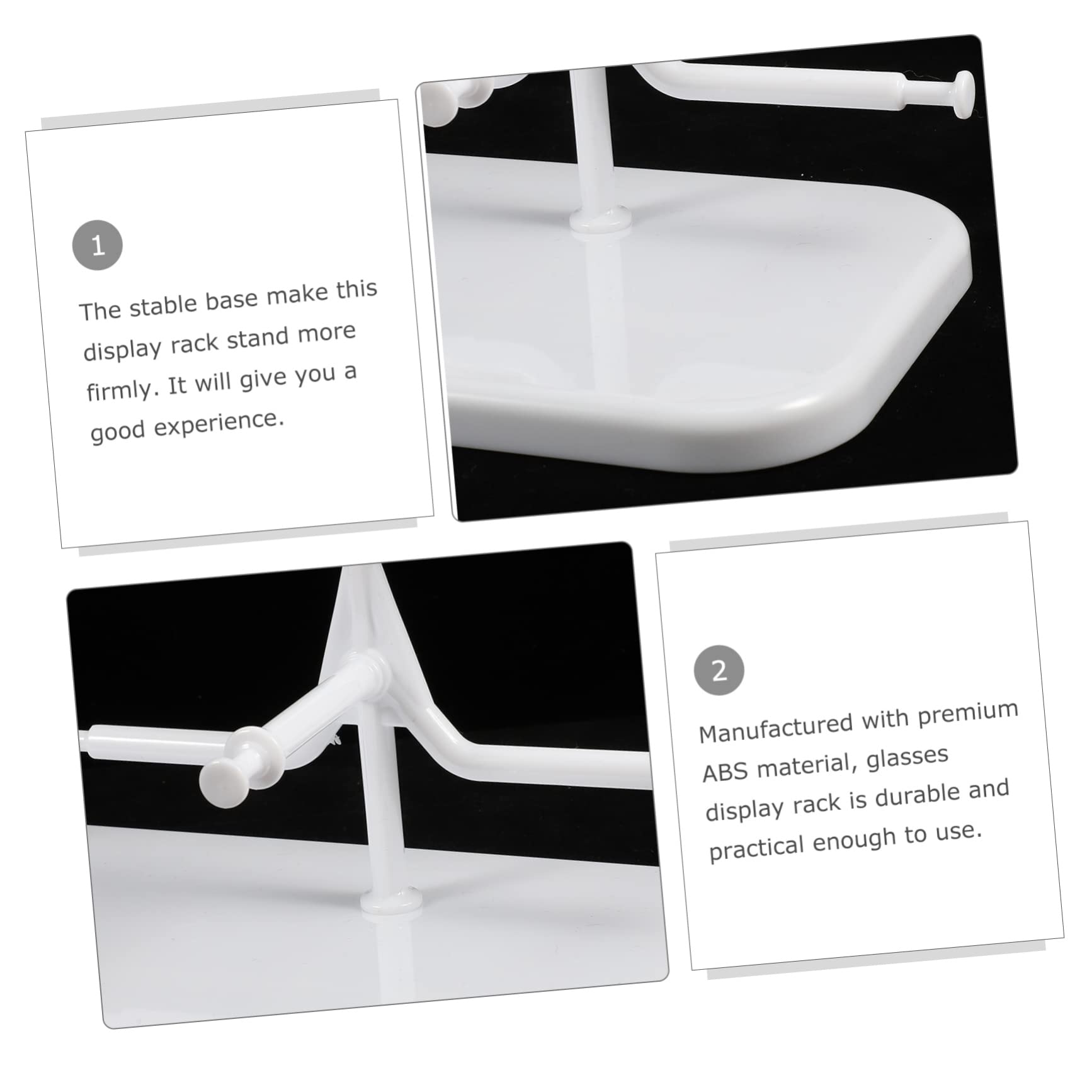Homoyoyo Porta Occhiali Espositore per Occhiali da Sole da Vista 10 Posti Abs Bianco Base Stabile per Tavolo