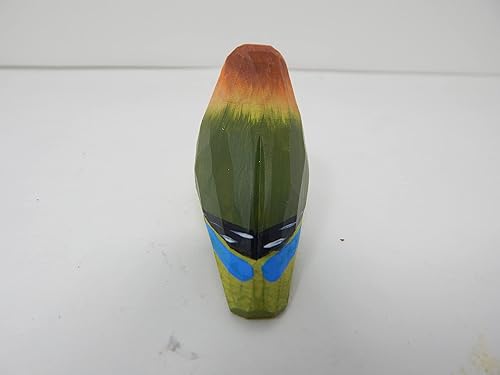 Miniatura 6 de Selsela Figura de madera tallada a mano, estatua de loro, escultura, decoración, arte en miniatura, tallado, pequeño animal, decoración rústica de