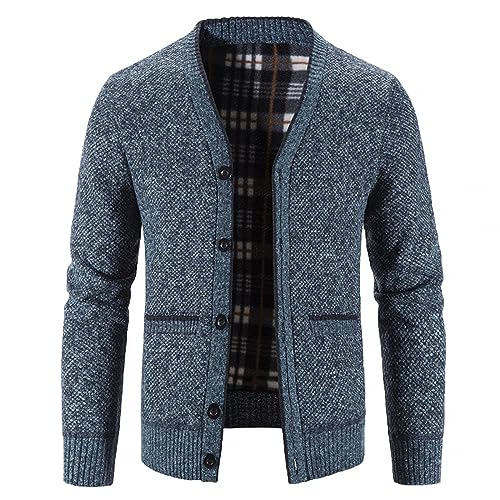 Men's Cardigan Sweater Button Down V Neck Casual Fashion Long Sleeve Solid Ribbed Sweater Fall Winter Thermal Outwear3