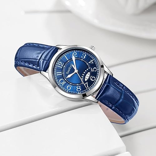 Miniatura 4 de Reloj Clásico Szaikyri para Mujeres con Números Árabes de Fácil Lectura, Reloj para Damas con Calendario, Resistente al Agua
