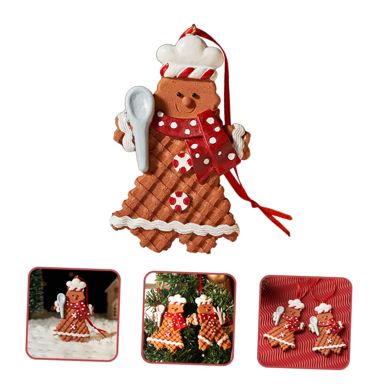 PRETYZOOM 5St Lebkuchenmann Anhänger Christbaum anhänger christbaumanhänger Dekorationen für Zuhause weihnachtliche lebkuchenfiguren Weihnachtsdekoration Weihnachtsbedarf Harz Brown