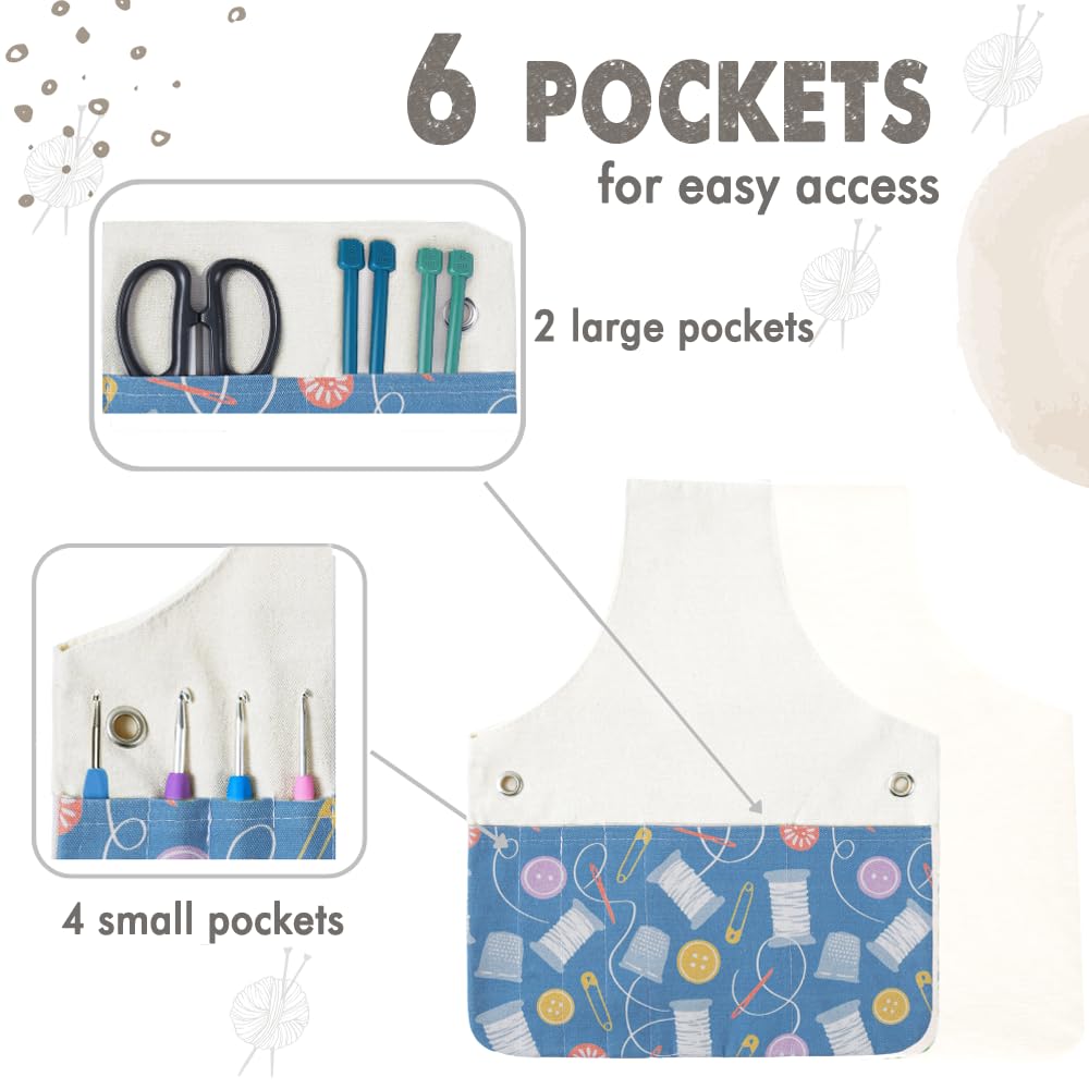 TOGETRUE Bolsa de hilo, bolsa de ganchillo para tejer, organizador de bolsas de almacenamiento de hilo ligero, bolsa de muñeca para tejer de viaje, bolsas de hilo para ganchillo, sostener hilo, agujas