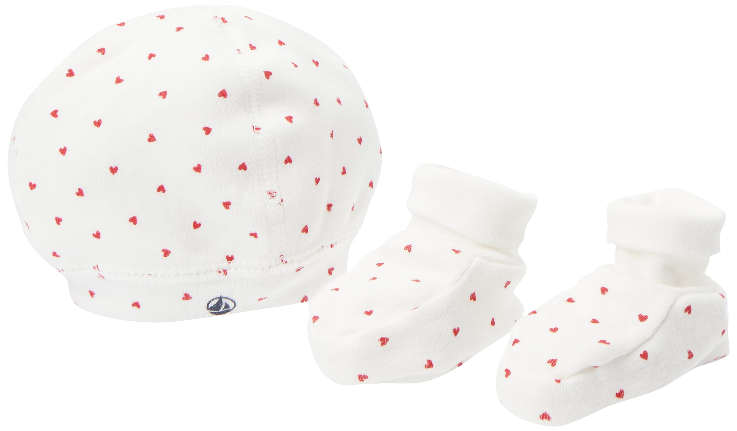 Petit Bateau Unisex Baby A08RT czapka i kapcie, wariant 1, 6 miesięcy, wariant 1, 6 miesi?cy