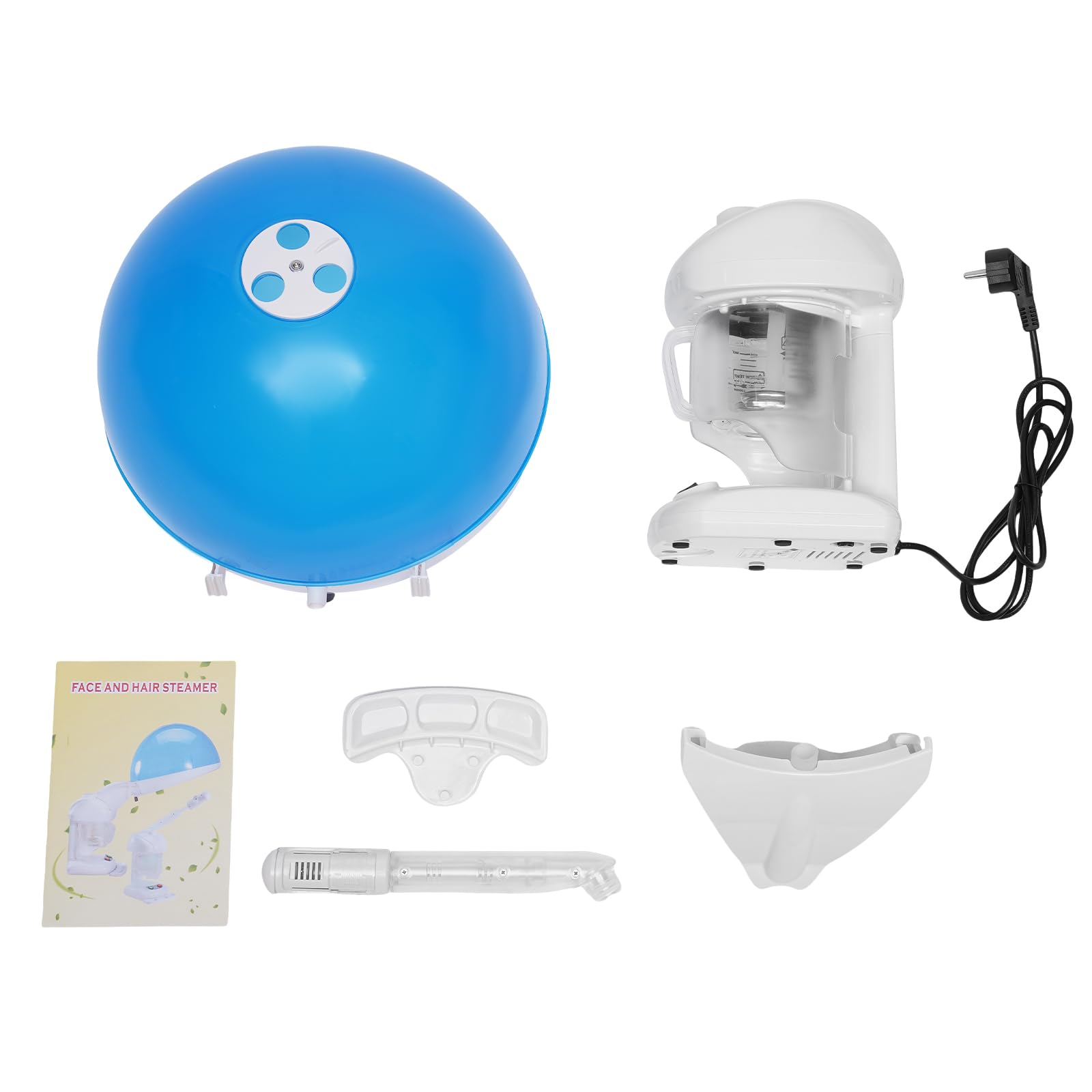 Parownik do włosów, tryb parowy 480 W, parownik do twarzy z wężem do spryskiwania twarzy i maską do pielęgnacji włosów, zbiornik na wodę 450 ml, sauna do twarzy, parownik do pielęgnacji włosów i
