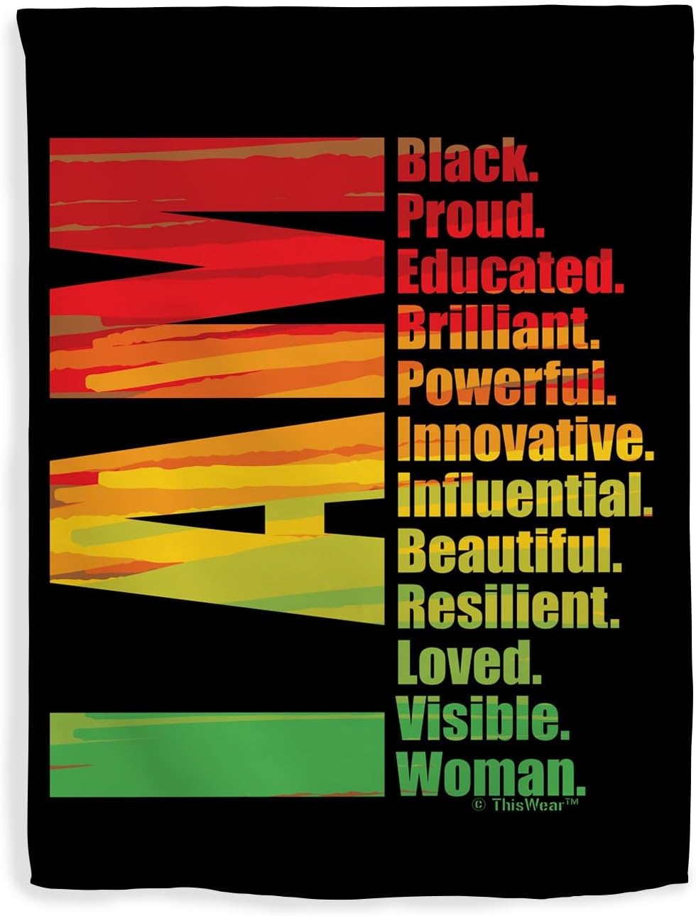 Black History Month Gifts For Women I Am Black Attributes Double Sided 28x40 House Flag
