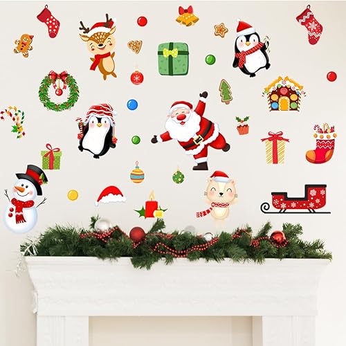 Miniatura 2 de Adhesivo de pared de Navidad, muñeco de nieve de Navidad, Papá Noel, cerveza, decoración de pared para ventanas, vidrio, PVC, estática, calcomanías