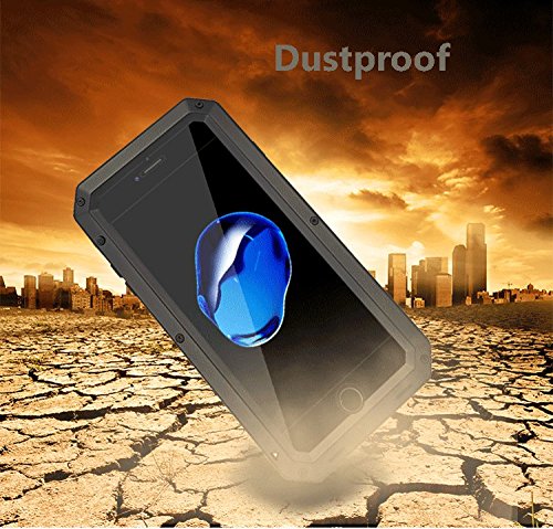 Iphone 8 Plus 7 Plus Case, Shock/Dust/Water Proof Heavy Duty Gorilla Glass Luxury Aluminum Alloy Metal Protective Military Protector Bumper Shell Case For Apple Iphone 8 Plus/Iphone 7 Plus (Silver) #TOP4