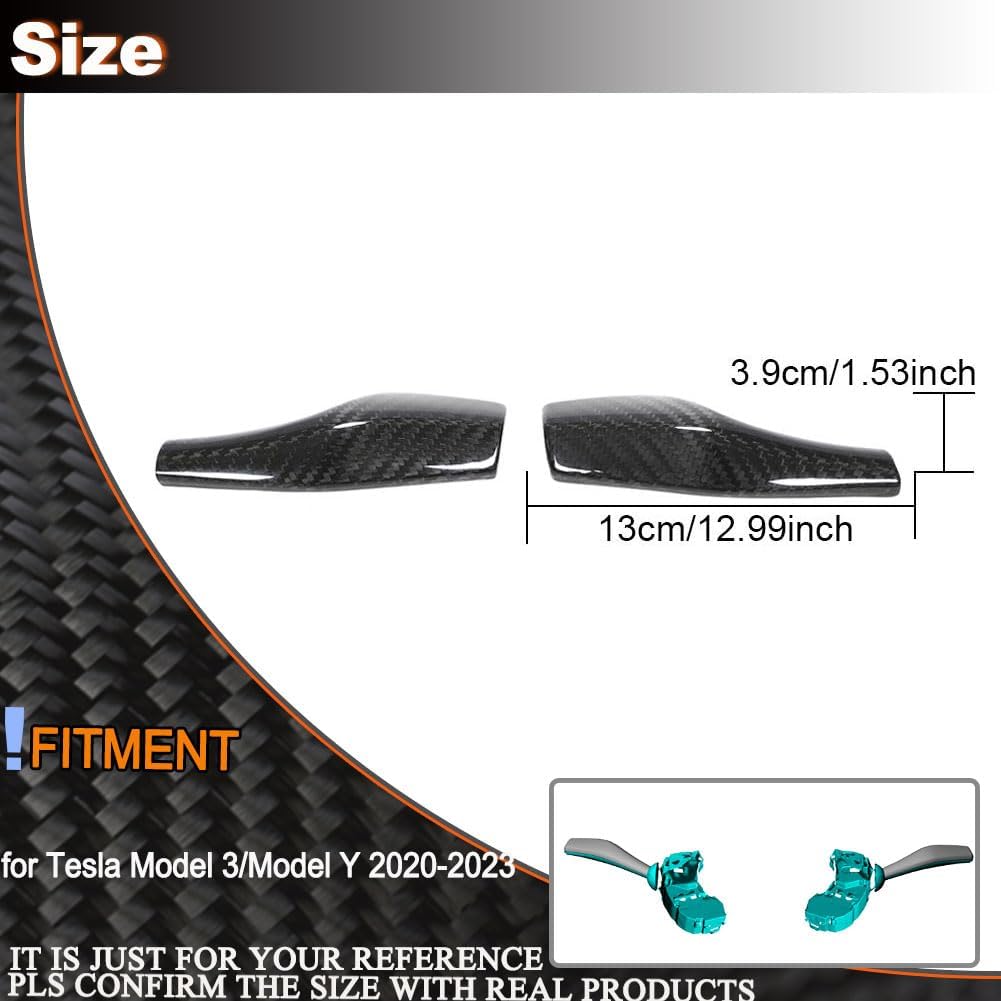 Dry Carbon Fiber Gear Shift Cover Accessories for Tesla Model 3/Y 2020-2023 Interior Protection Gear Lever Decorative Cover for Tesla Car