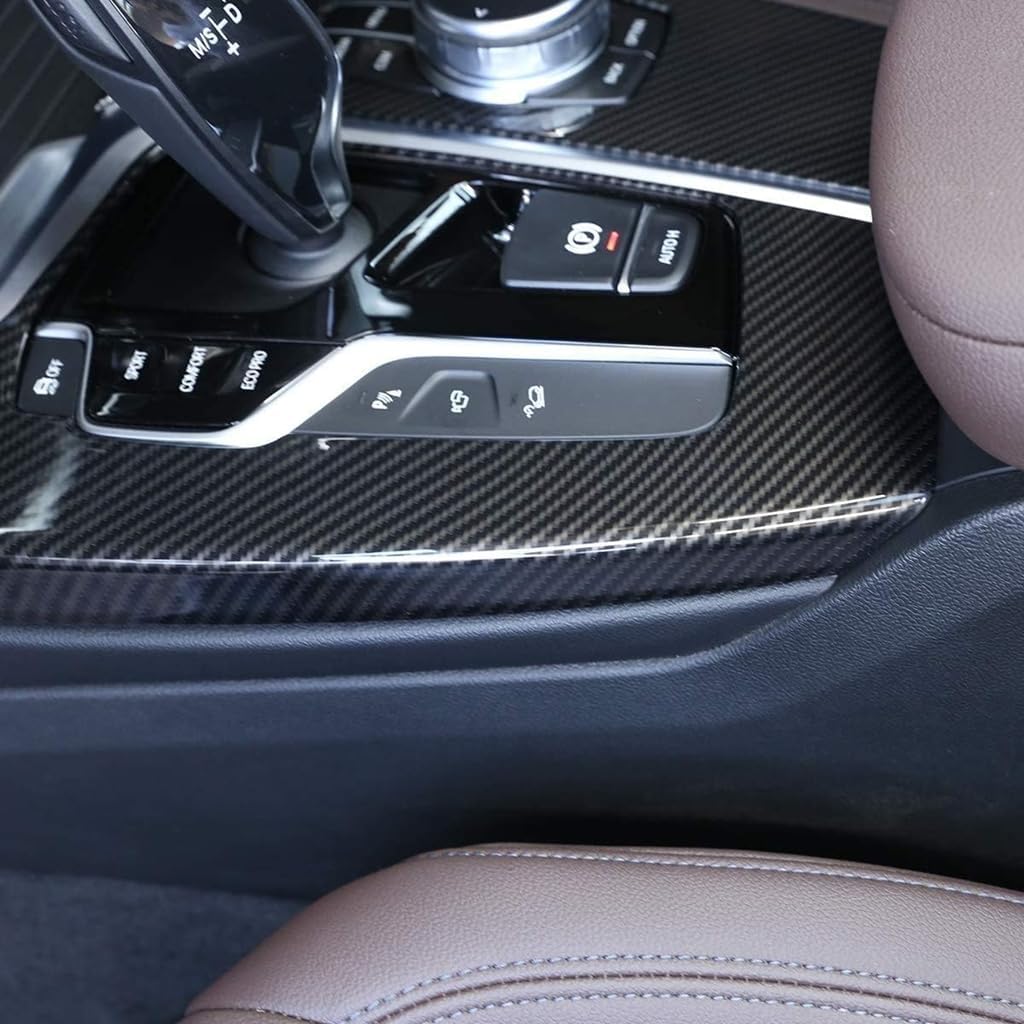 Compatible with BMW X3 X4 G01 G02 2018-2020 Car Center Console Gear Shift Decoration Panel Cover Trim ABS Plastic Stickers Accessories Carbon Fiber Black