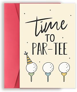 Golf Birthday Card,Time to Par-tee Card, Congrats Gift for Golfer, Golf Gift For Men，Best Idea for Golf Theme Bday Gifts