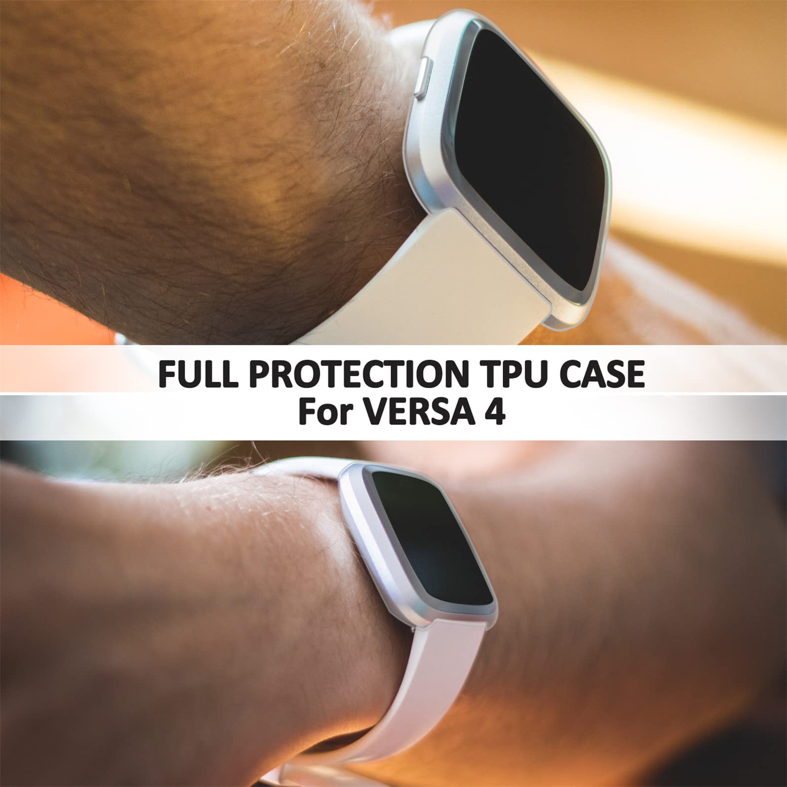 Custodia Protettiva Trasparente Per Fitbit Versa 3, 4, Sense