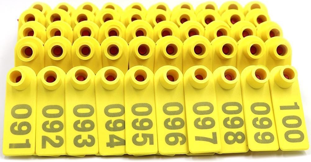 Farm & Ranch Sheep Ear Tags Yellow Plastic Ear Tags for Goat Lamb Ear