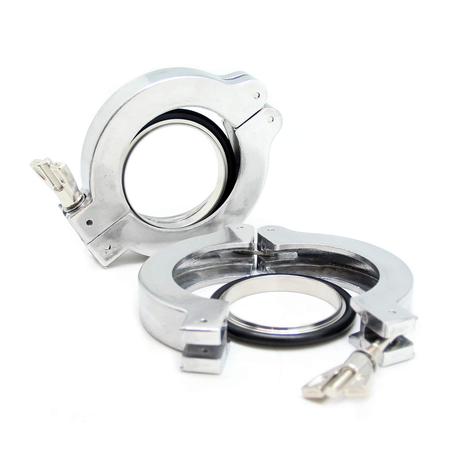 QiiMii KF-50 Aluminium Wing Nut Hinge Clamp with FKM O-Ring and SS304 Center Ring, 2 Pack