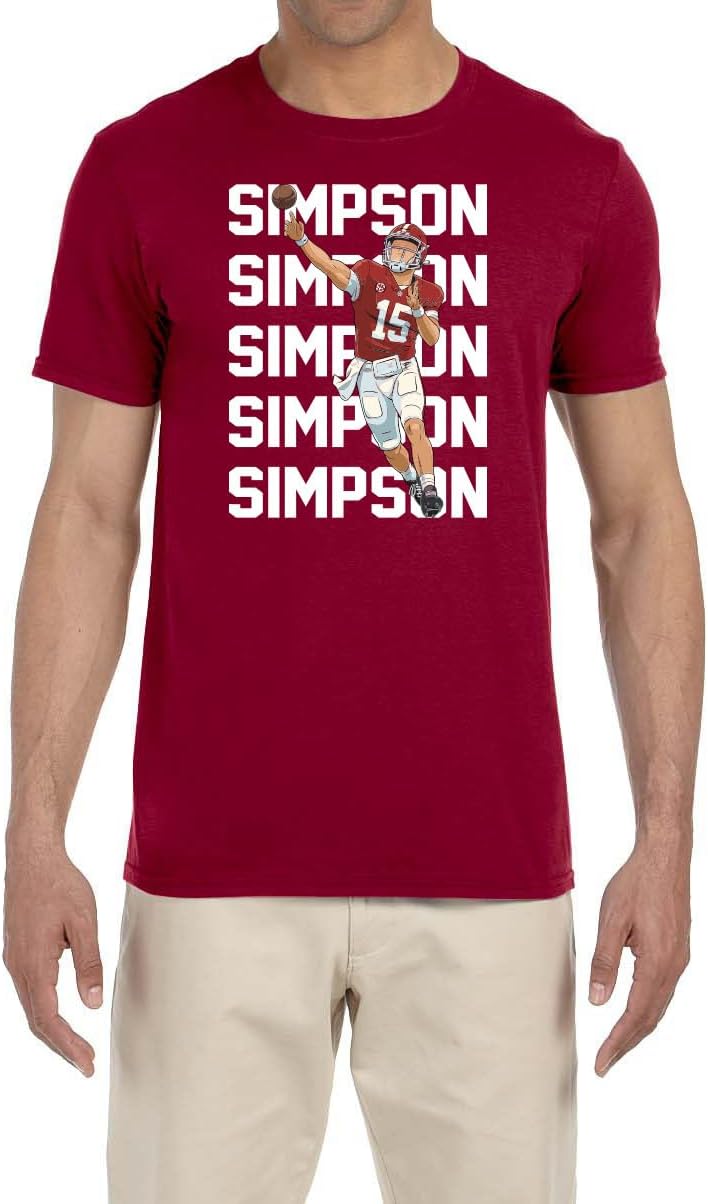 Red Alabama Ty Simpson Text Pic T-Shirt