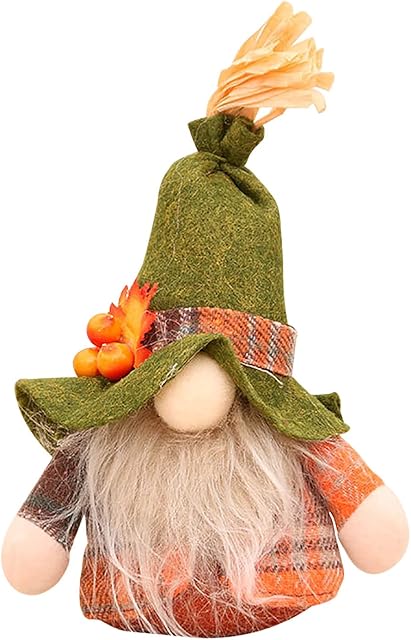 JINGFAN Plush Gonk Gnome Christmas Ornaments Handmade Swedish Doll Autumn Maple Leaf Sunflower Halloween Thanksgiving Table Decoration Set of 2