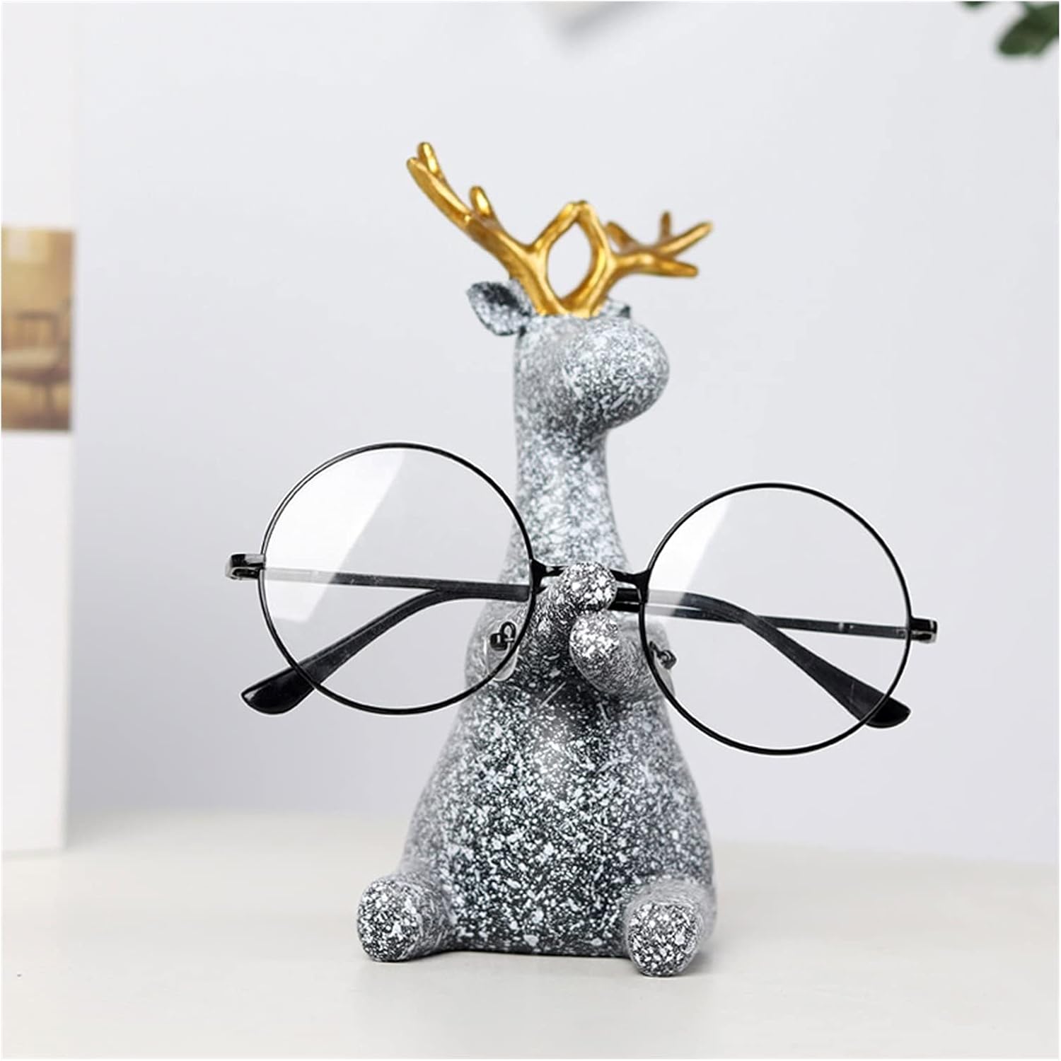 GUOQUNYC Sunglasses Holder Desk Eyeglass Holder Stand Deer Eyeglass Holder for Nightstand Art Projects Bedside Glasses Holder Stand Organizer Gift Sunglasses Organizer (Color : A) (E)