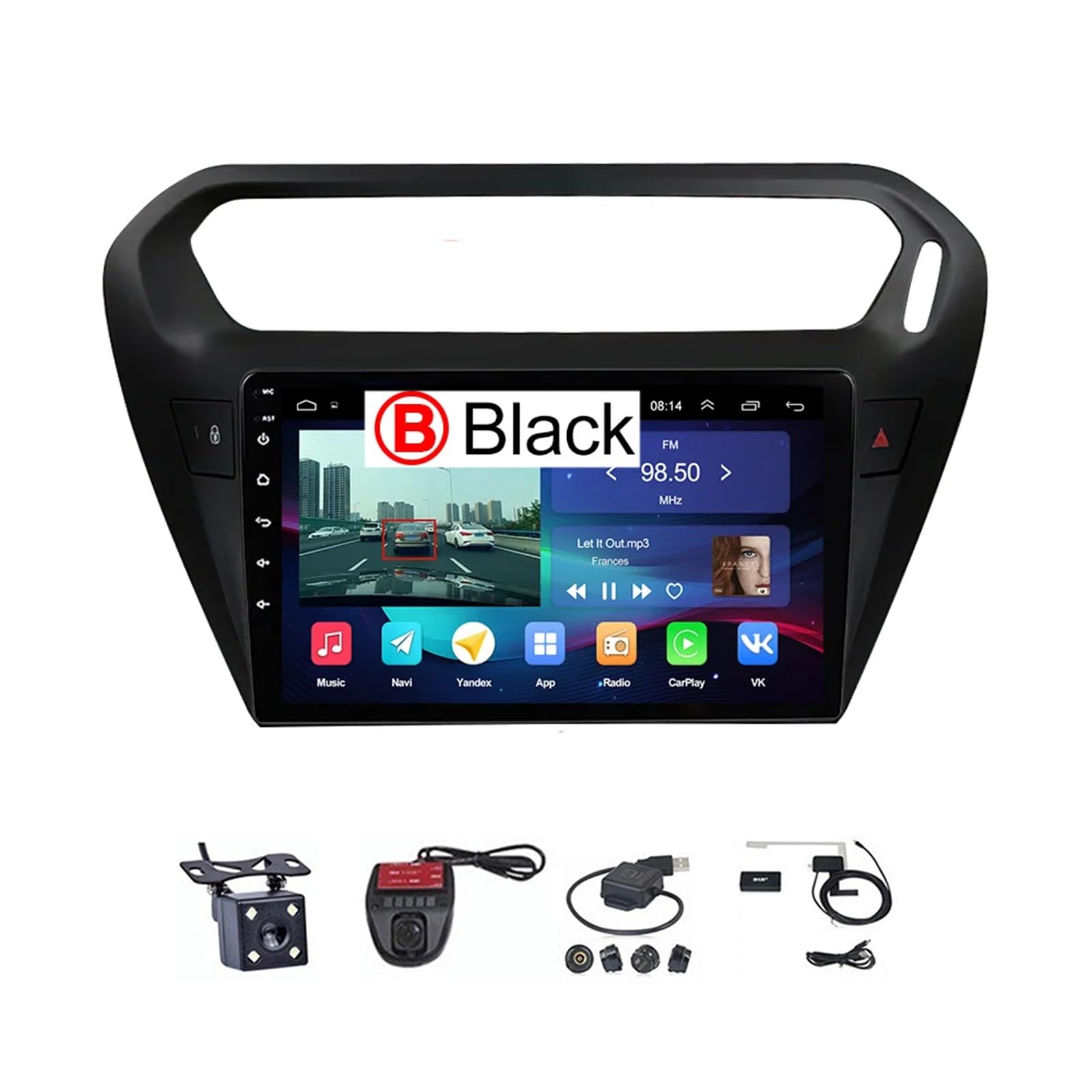 Radio autoradio Android HD avec navigation GPS et Bluetooth pour Peugeot 301