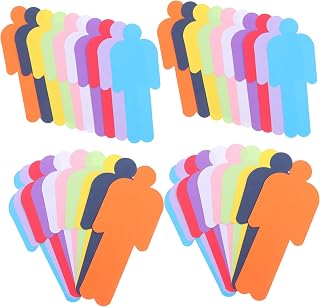 HAPINARY 150piezas Cartón Forma Humana De Colores Para Manualidades Papel De Colores Para Dibujar Pintar y Proyectos Escolares Doble Cara