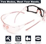 UKNOW Safety Verres - Objectifs antibrouillard - Joint en mousse amovible - ANSI Z87.1 Vêtements protecteurs - Résistant à l'impact