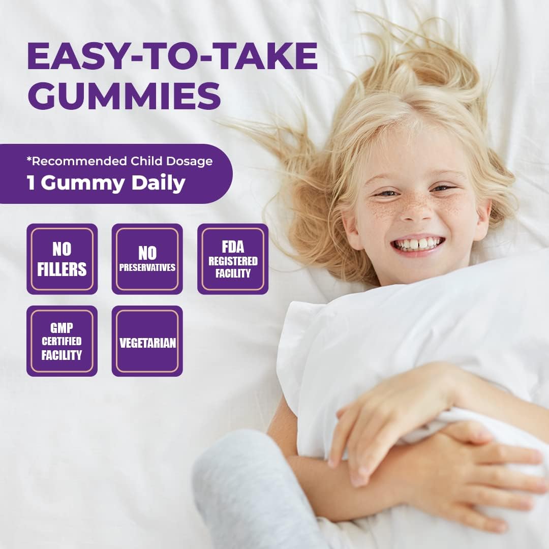 Pomona Wellness Kids Melatonin Gummies, Supports Healthy Sleep Cycle for Children, Strawberry, Low Sugar