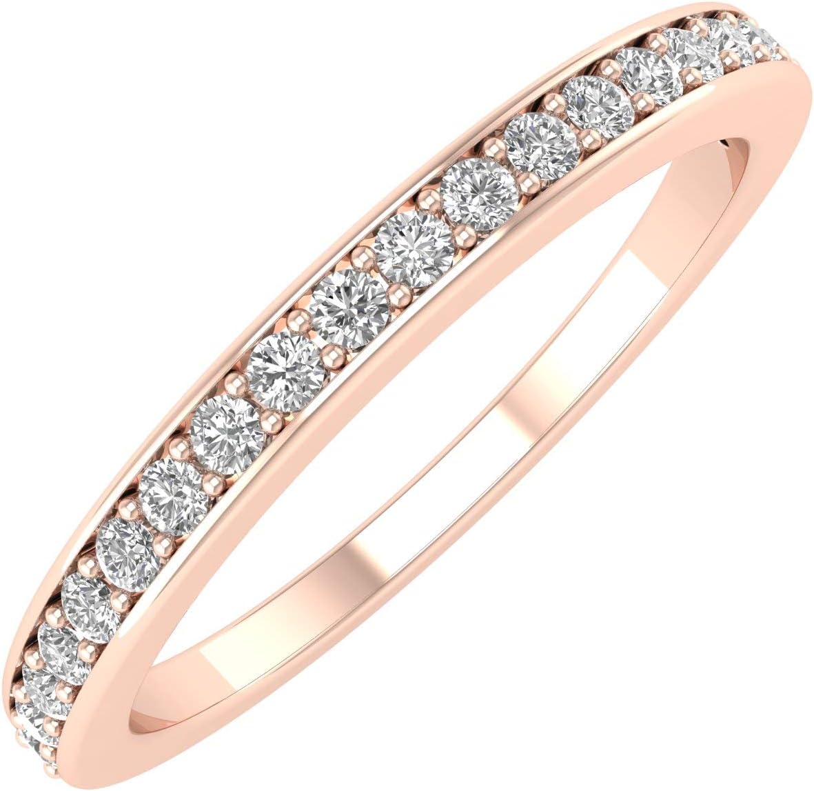 1/4 Carat Pave Set Diamond Wedding Band in 14K Gold