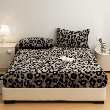 ZIQINPSQ Luxury Rabbit Fleece Fitted Sheet - 15" Deep Pocket, Full Size | Plush Mattress Protector Cover for Cozy Nights | No Pillowcases Included