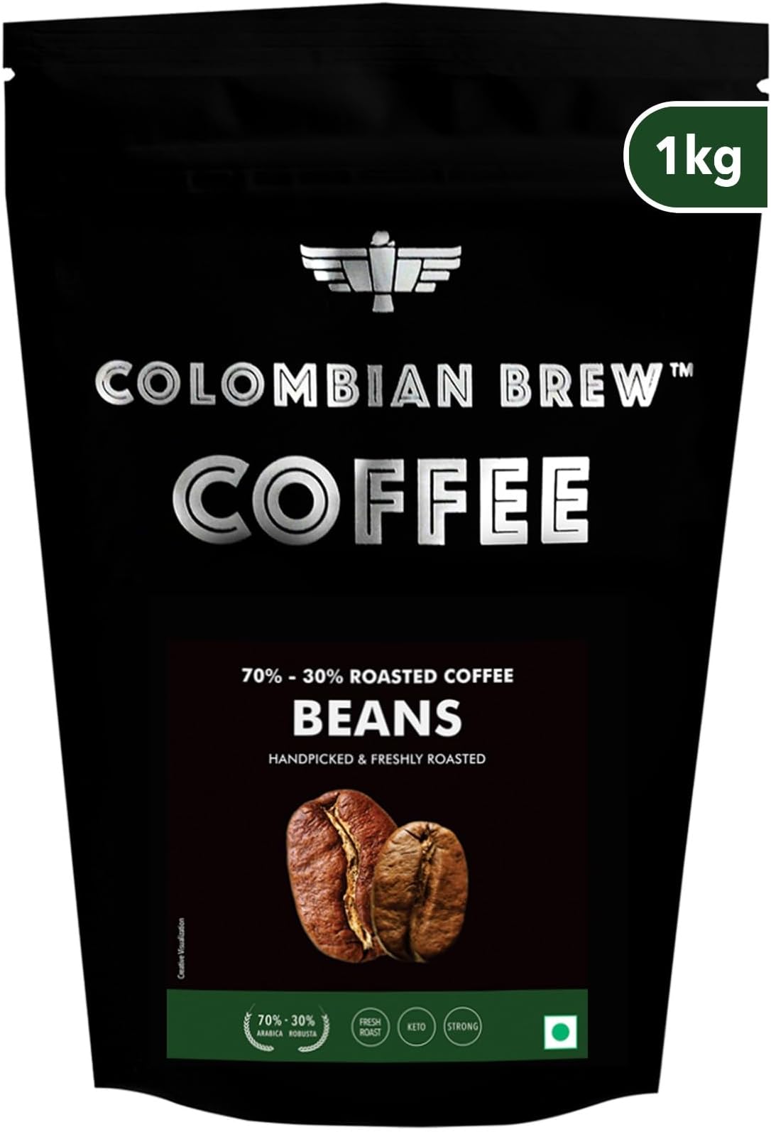 Colombian Brew 70-30 Arabica Robusta Roasted Coffee Beans 1kg