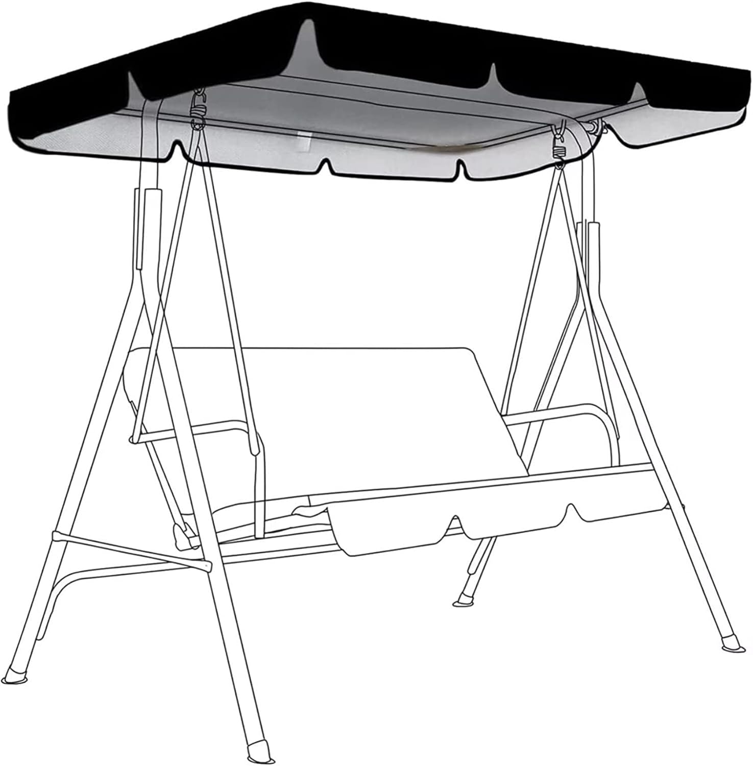 Patio Swing Canopy Replacement Cover for Swing Garden Swing Outdoor,Swing Canopy Waterproof Anti-UV Top Cover,All Weather Protection Porch Swings