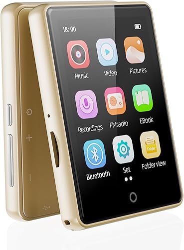 Reproductor de MP3 de 64 GB Bluetooth de 5.3, 2.8 pulgadas, reproductor de música portátil, reproductor de MP4, reproductor de MP3 con altavoz para