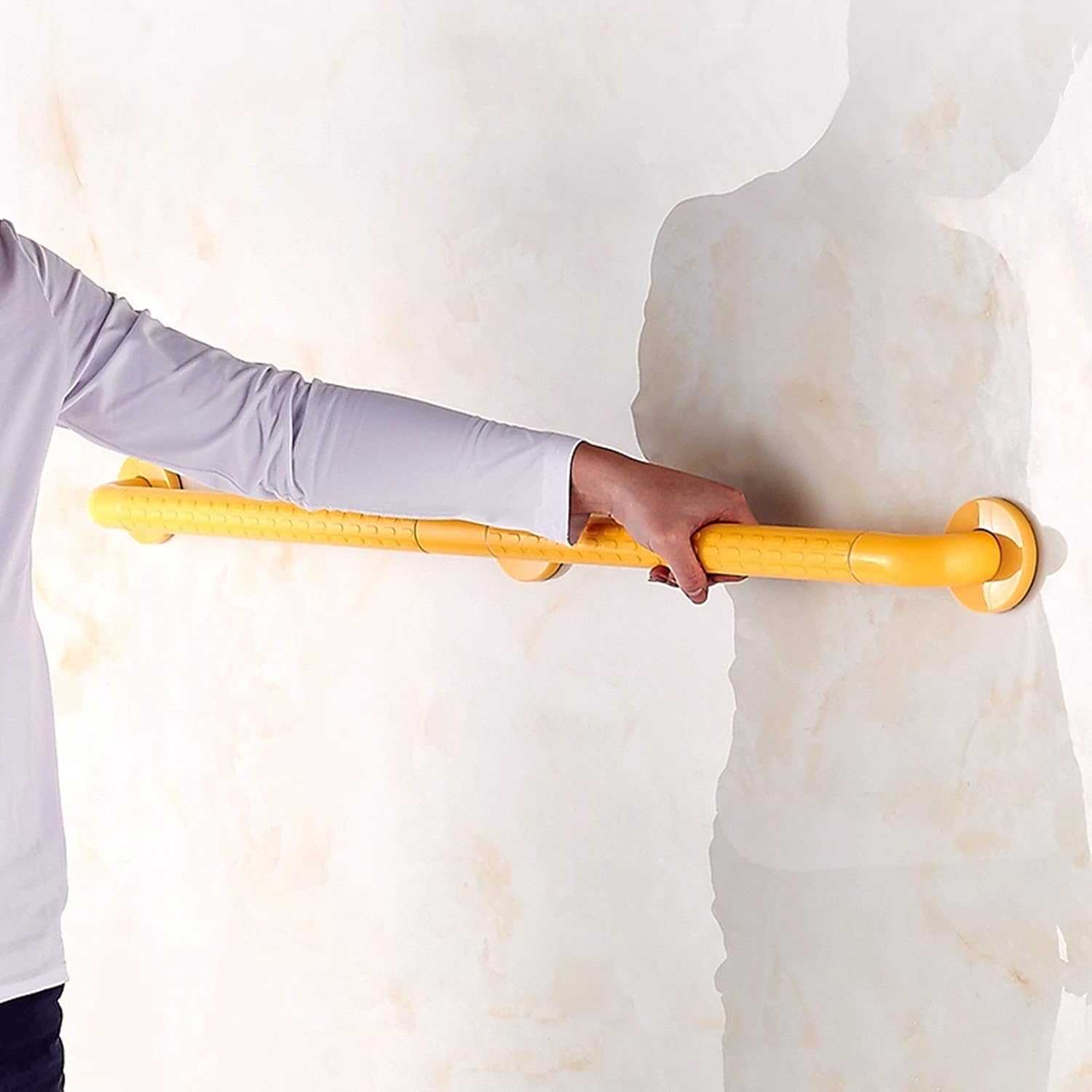 Staircase Handrail Rail Banister Kit, for Bathroom Indoor or Outdoor Stairs Railing Support Rails Yellow Safty Anti-Slip Nylon Shell/40cm