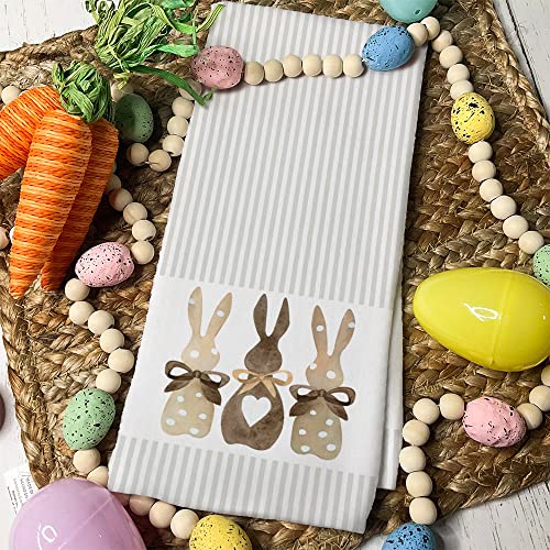 Arkeny Easter Kitchen Towels For Easter Decor Beige Bunny Dish Towels 18X26 Inch Ultra Absorbent Bar Drying Cloth Eggs Hand Towel For Kitchen Bathroom Party Easter Decorations Set Of 2 #TOP4
