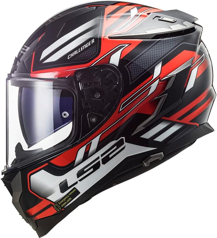 LS2 フルフェイスヘルメット challengerF 青⁄オレンジ⁄黒 LS2