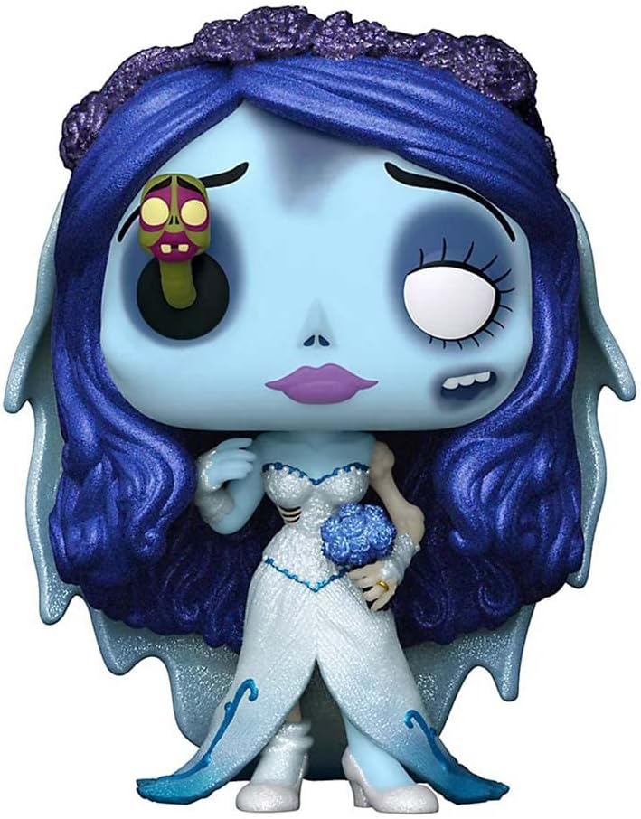 Corpse Bride Emily with Maggot Diamond Glitter POP! Vinyl, Multi-colored With Predominant Color Unknown