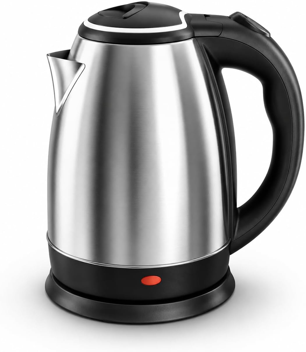 Chaleira Elétrica 2 Litros Inox Desligamento Automatico Cor Aço 220V Aquecimento Rápido Segura Café Chá Fácil Abertura Premium GT (220V)